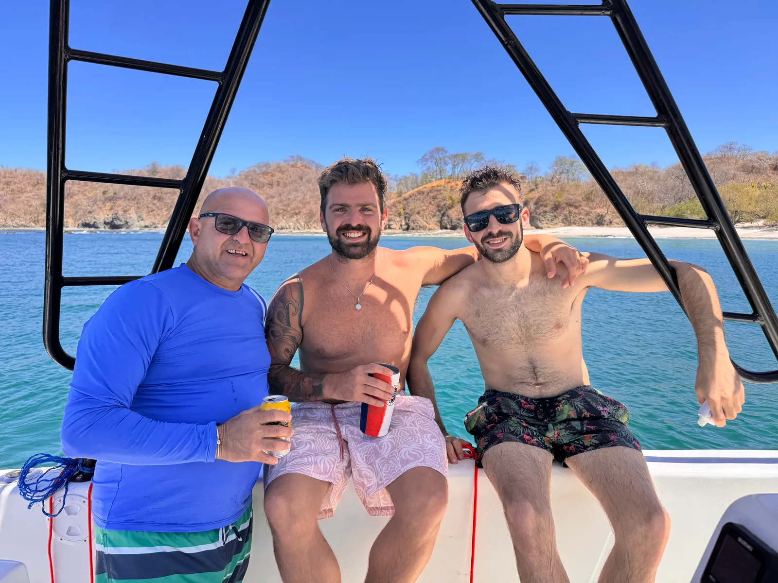 Friends enjoying a private boat day with Malix near Playa Flamingo
